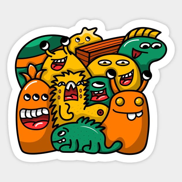 Monster character doodle Sticker by Dzulhan